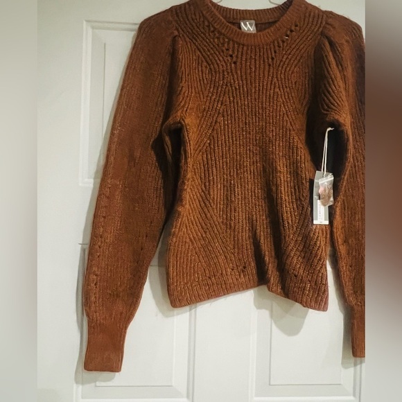 Worthington Tortoise Brown Crew Neck Ribbed Knit Sweater. Size XSmall - Picture 3 of 12